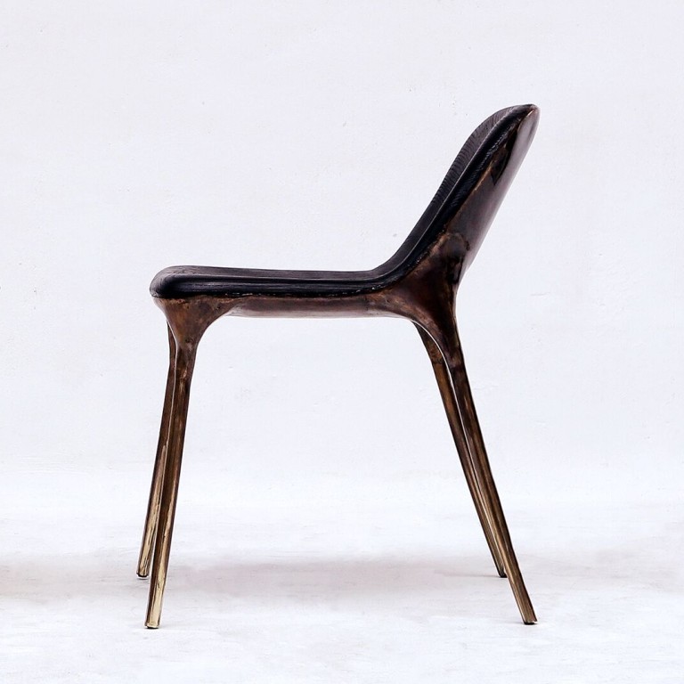  - Brass - Black Chair with Closed Back